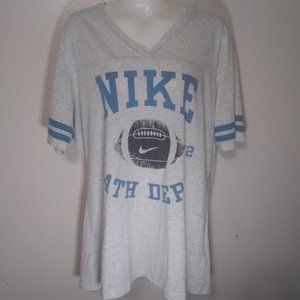 Grey Nike Athletic Football Jersey Tee Size XL